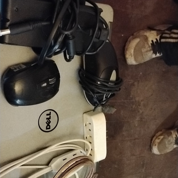 Dell Gray Laptop with Black Accessories